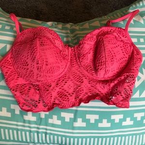 Super cute Becca crochet pink Bikini top